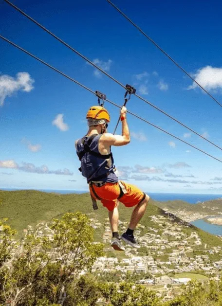 Sentry Hill Zipline avec vue panoramique sur Sint Maarten