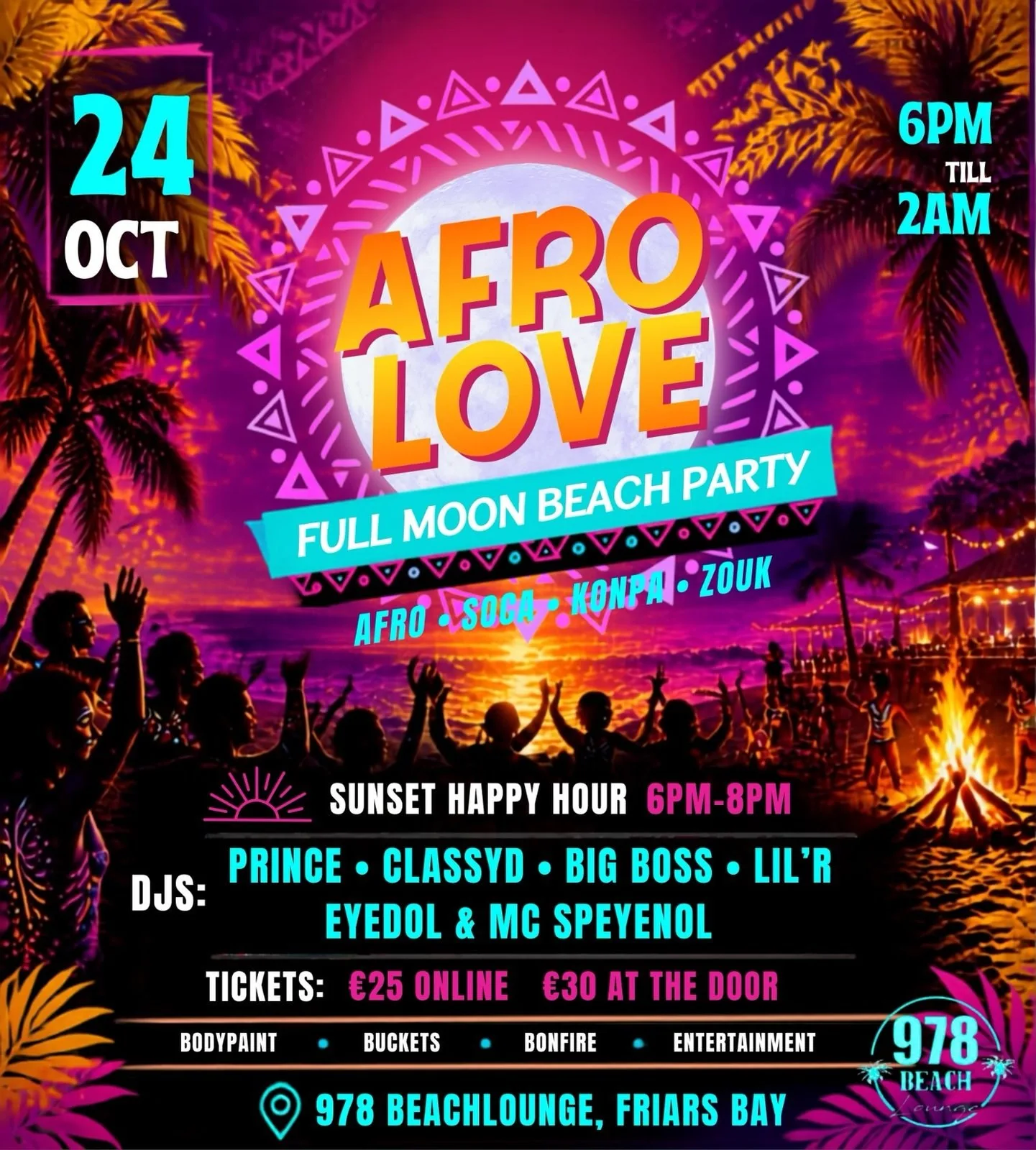 Afro Love Full Moon Beach Party