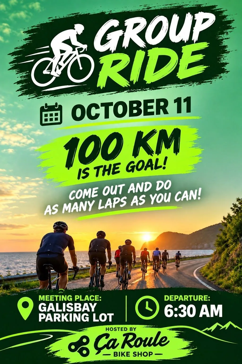 Ça Roule 100K : sortie vélo groupe à Galisbay
