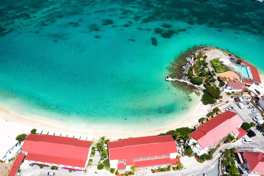 Terrasse et vue mer au Grand Case Beach Club