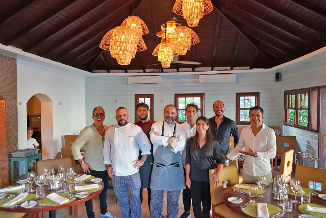Spiga - Équipe et salle du restaurant italien à Grand Case
