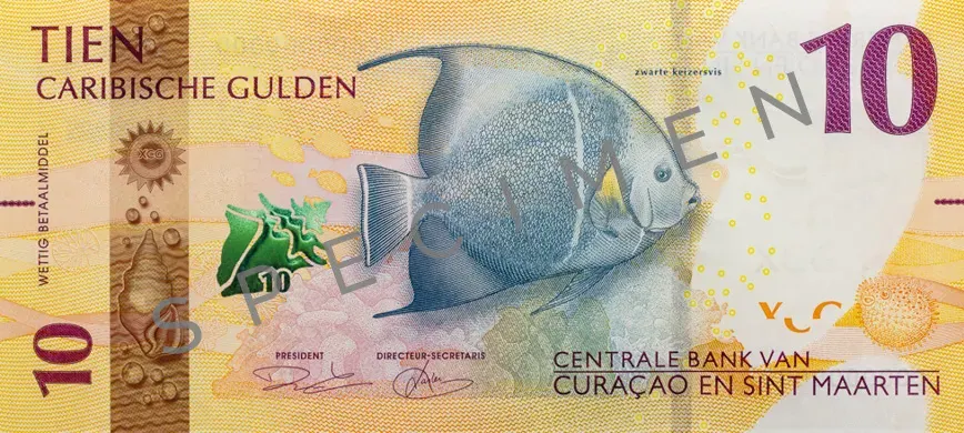 Billet de 10 florins caribéens, recto