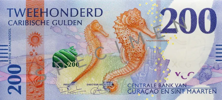 Billet de 200 florins caribéens, recto