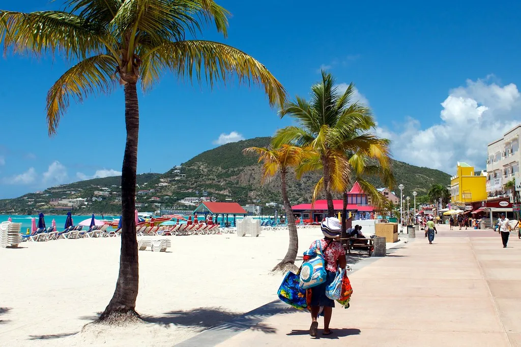 La plage de Great Bay et le Boardwalk de Philipsburg